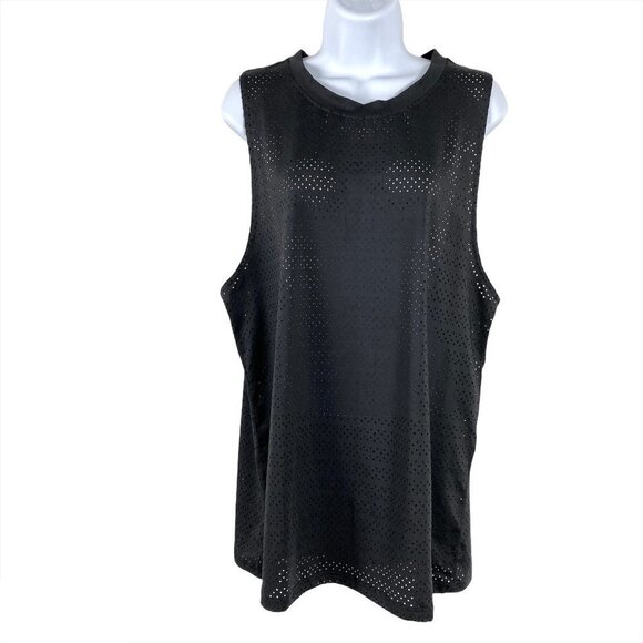 Zyia Active Tank Top Mesh Black Polyester Spandex - Picture 1 of 6